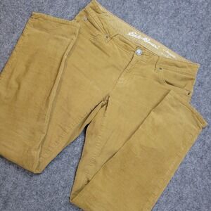 Eddie Bauer Pants Womens‎ 4 Mustard Yellow Corduroy Boyfriend Slim Straight Leg